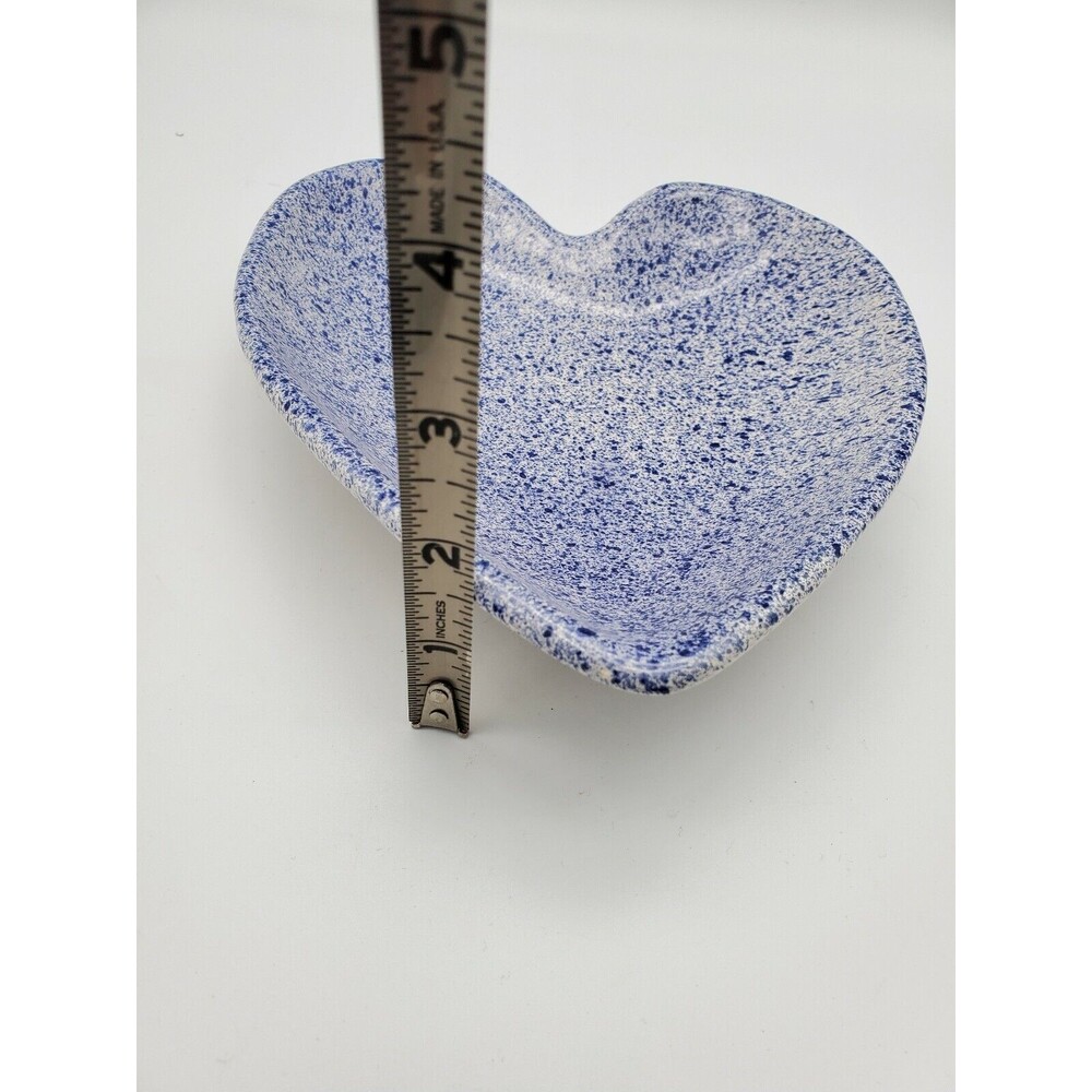 Heart Shaped Trinket Dish 956 GF Blue Speckled and Pink Speckled Portugul - Picture 6 of 12